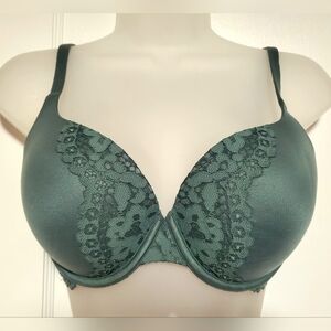 🆕️ NWOT Victoria's Secret Olive Green Lace Trim Bra, 32DD